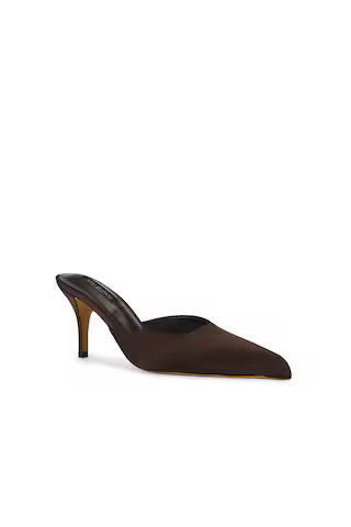 Tony Bianco Cosmic Mule in Chocolate Satin from Revolve.com | Revolve Clothing (Global)