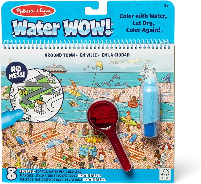 Melissa & Doug On the Go Water Wow! Reusable Water-Reveal Deluxe Activity Pad – Around Town | Amazon (US)