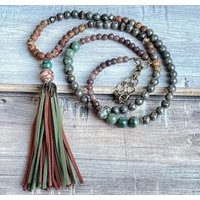 Sassy Tassel, Boho, Beaded, Handmade, Gemstone, Necklace | Etsy (US)