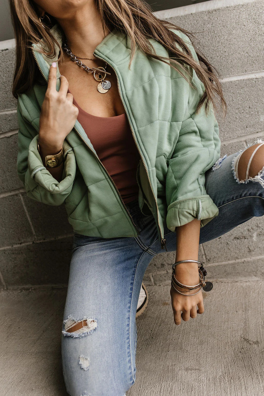 Wynn Padded Jacket - Sage | Mindy Mae's Market