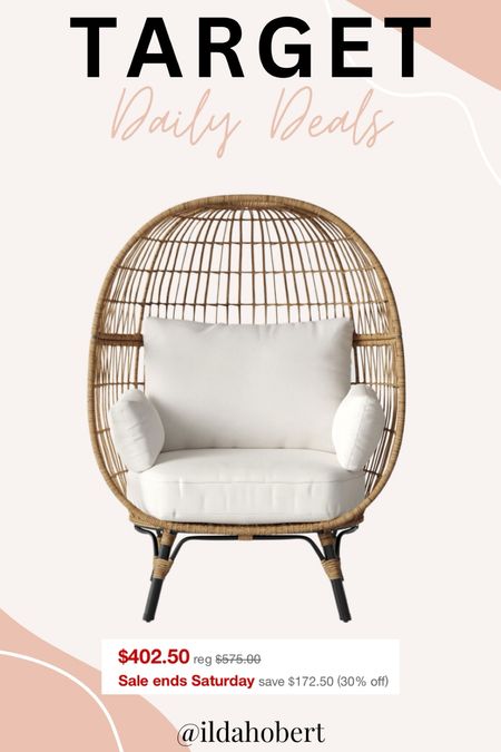Target Daily Deal - refresh your patio with this chair that is 30% off until Saturday!

Patio, outdoors, target deal, target sale, home

#LTKsalealert #LTKSeasonal #LTKhome