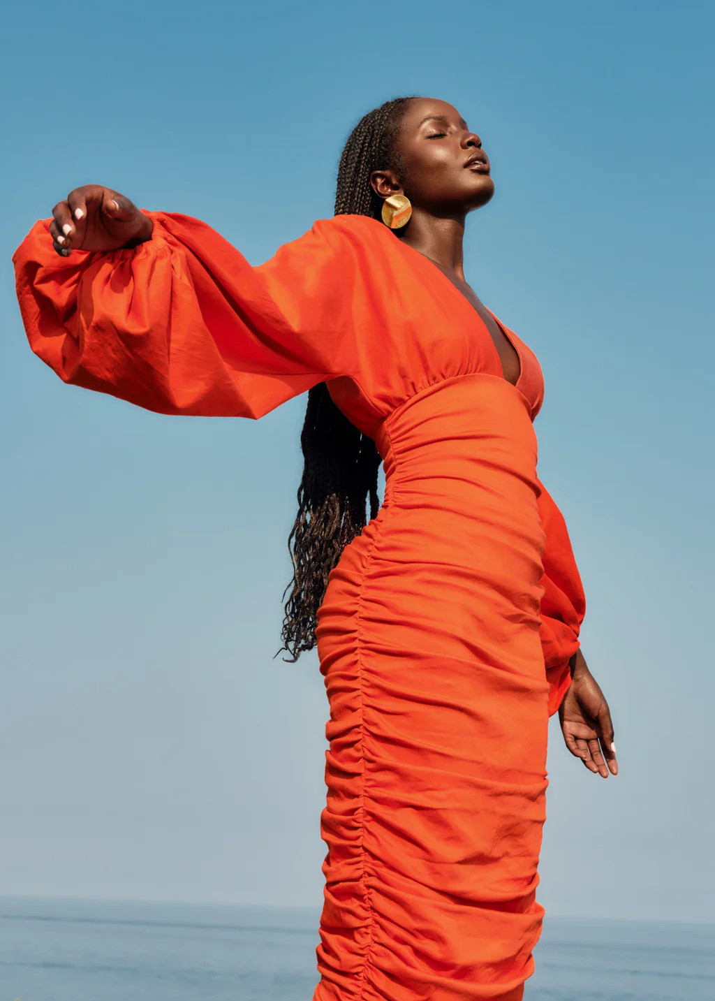 ANIDA DRESS - RED CORAL | ANDREA IYAMAH