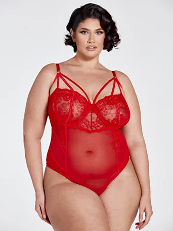 Carol Mesh Lace Strappy Bodysuit - Fashion To Figure | Fashion to Figure