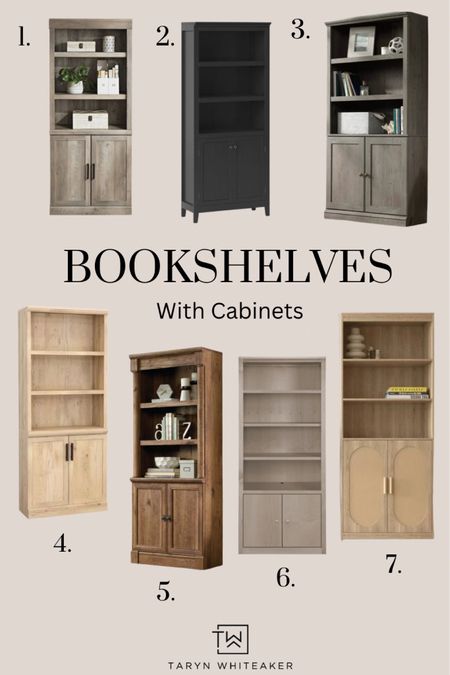 Narrow Bookcases with cabinet storage 

#LTKhome