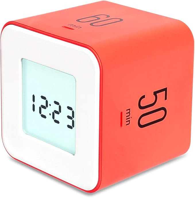mooas Multi Cube Timer Clock/Rotating Timer (Neon Coral), Simple Operation, Clock & Flip Timer, B... | Amazon (US)