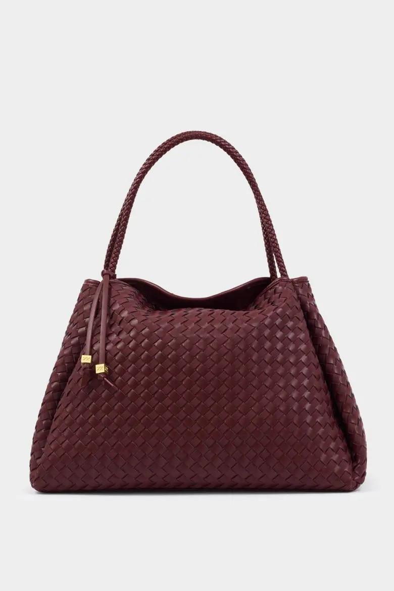 Katie Loxton Nova Hand Woven Large Shoulder Bag in Light Caramel Suedette at Nordstrom | Nordstrom