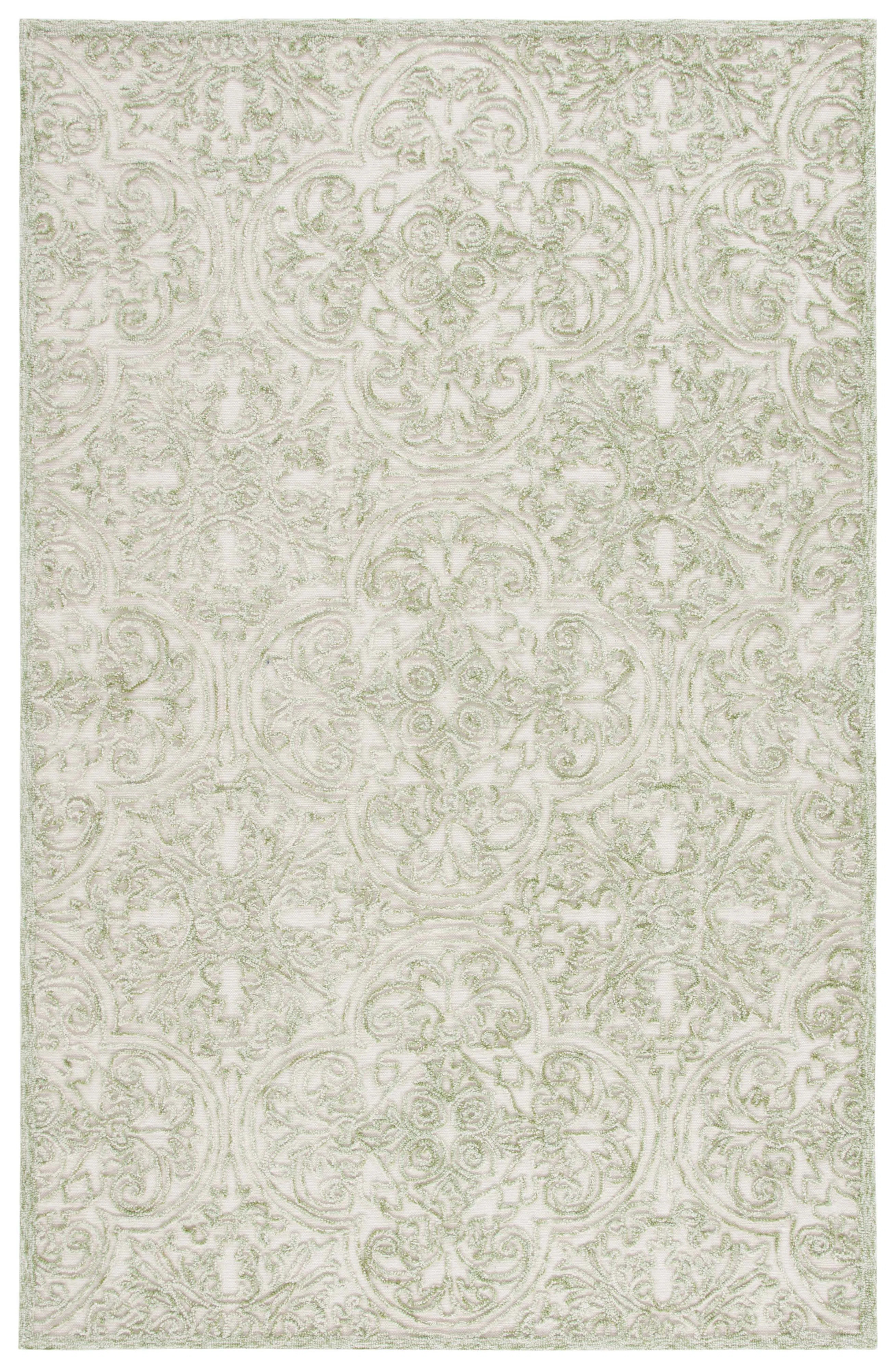 Alfio Trace 101 Area Rug In Ivory / Green | Wayfair North America
