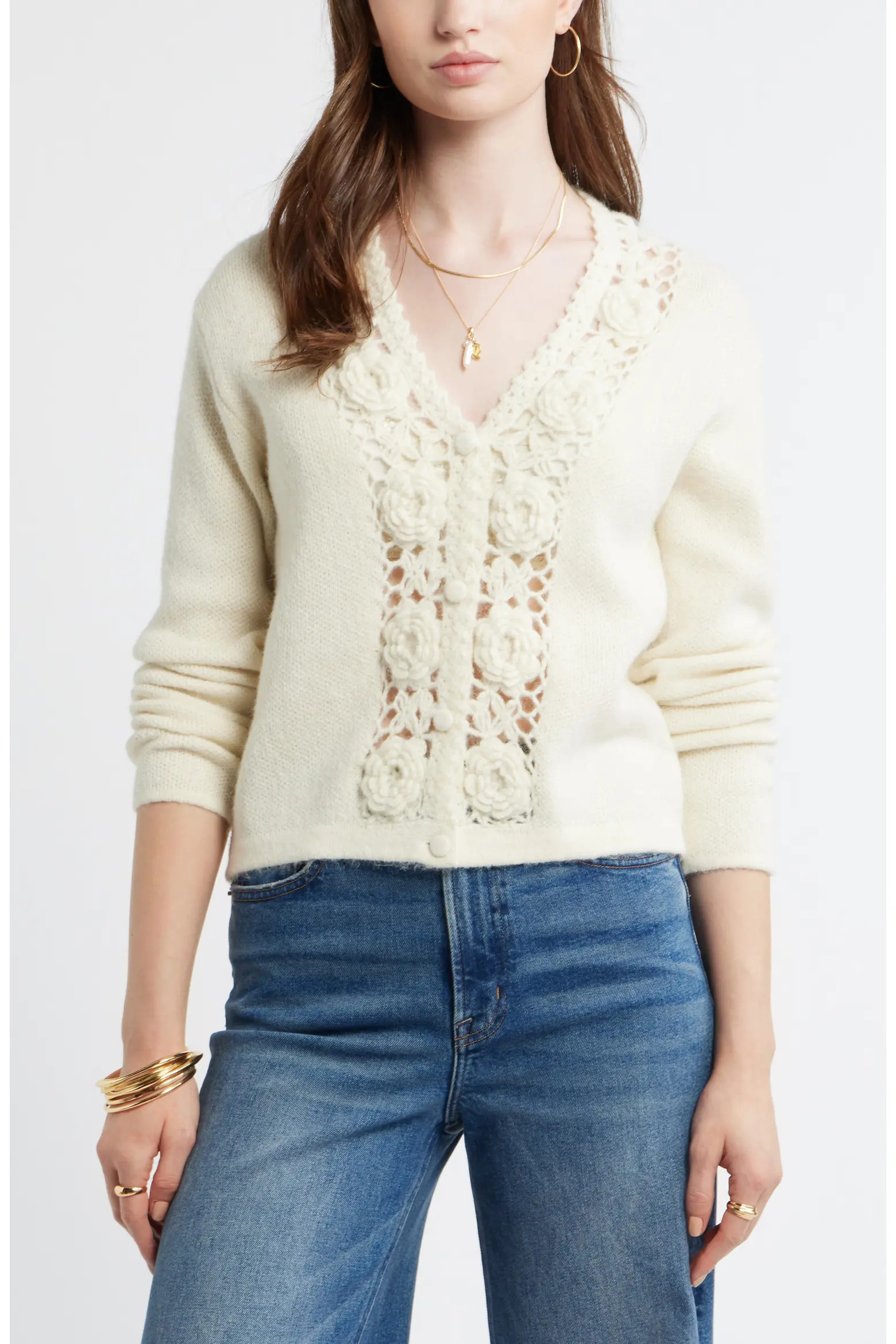 Floral Trim Cardigan (Women) | Nordstrom | Nordstrom