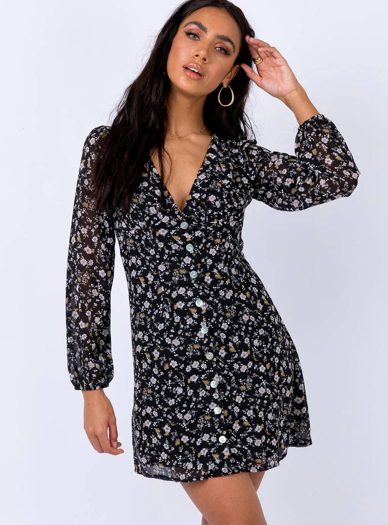 Dover Mini Dress Black | Princess Polly AU