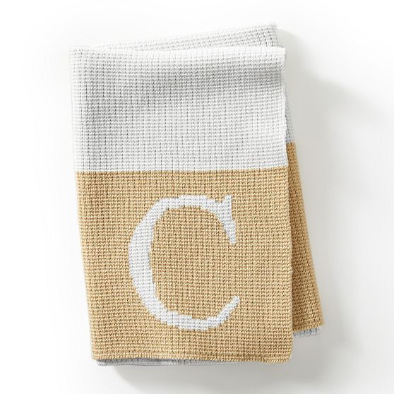 Initial Block Throw Blanket | Mark and Graham