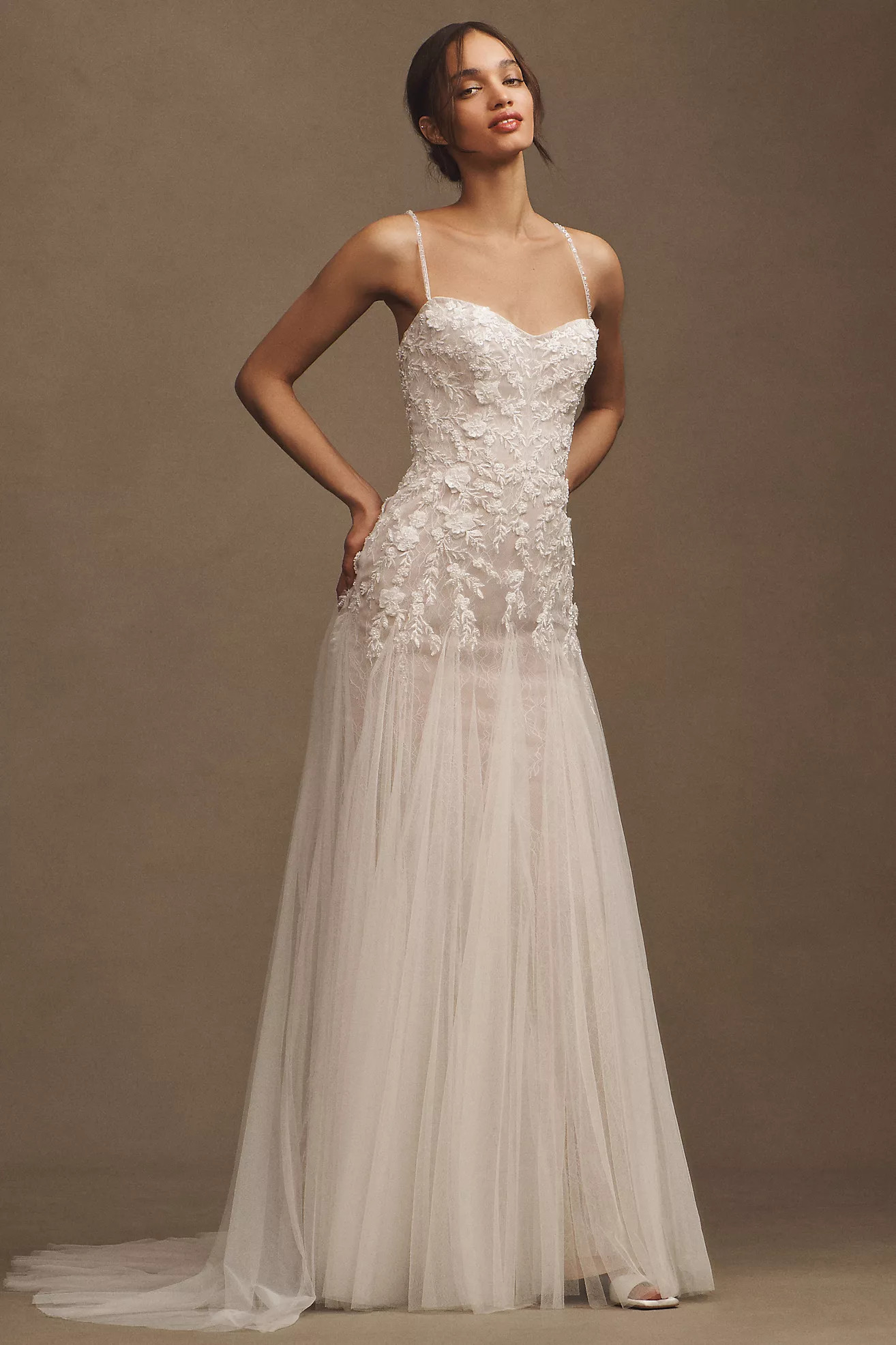Wtoo by Watters Tia Embroidered Tulle Sweetheart A-Line Wedding Gown | Anthropologie (US)