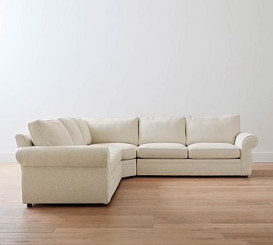Pearce Upholstered 3-Piece L-Sectional with Wedge | Pottery Barn (US)