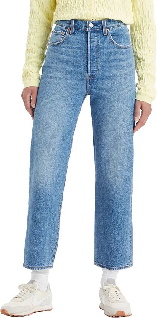 Ribcage High Waist Ankle Straight Leg Jeans | Nordstrom