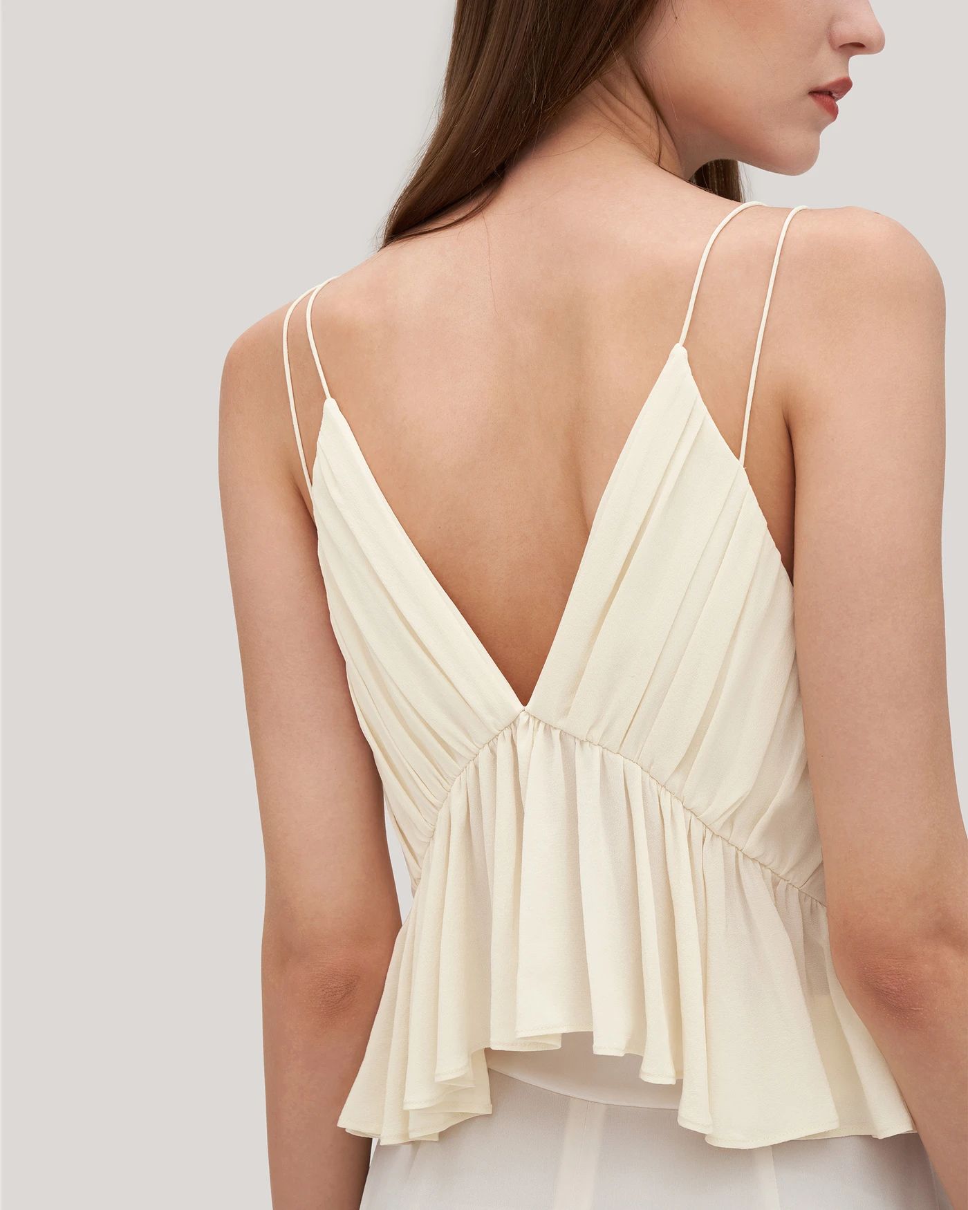 Versatile Pleated Silk Magnolia Camisole | LilySilk