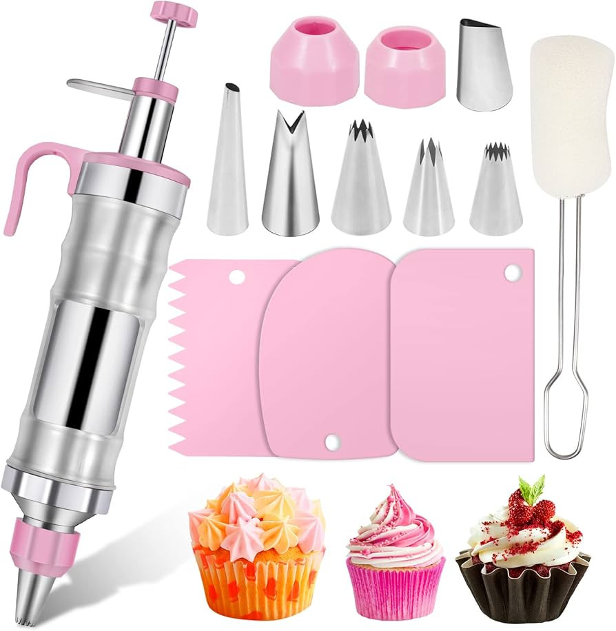 Icing Decoration Gun Set Dessert Decorating Decorator Syringe Cake Decorating Tools 6 Russian Pip... | Amazon (US)