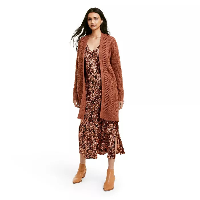 Women's Cableknit Cardigan - Nili Lotan x Target Brown | Target
