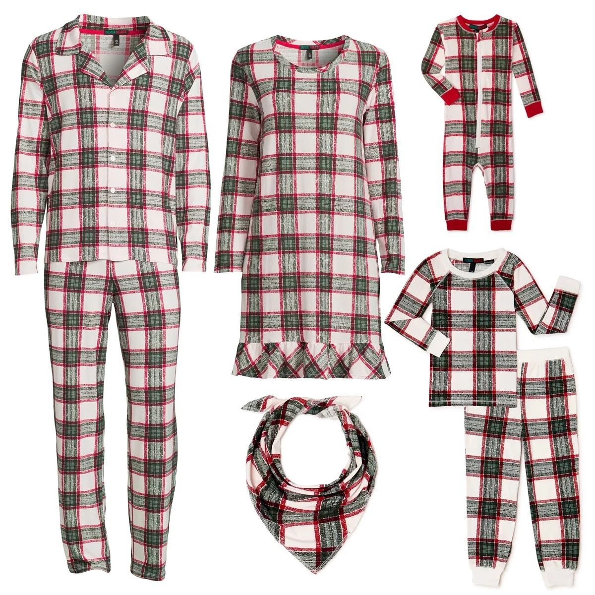Derek Heart Notch Plaid Collar Family Matching Pajamas Set | Walmart (US)