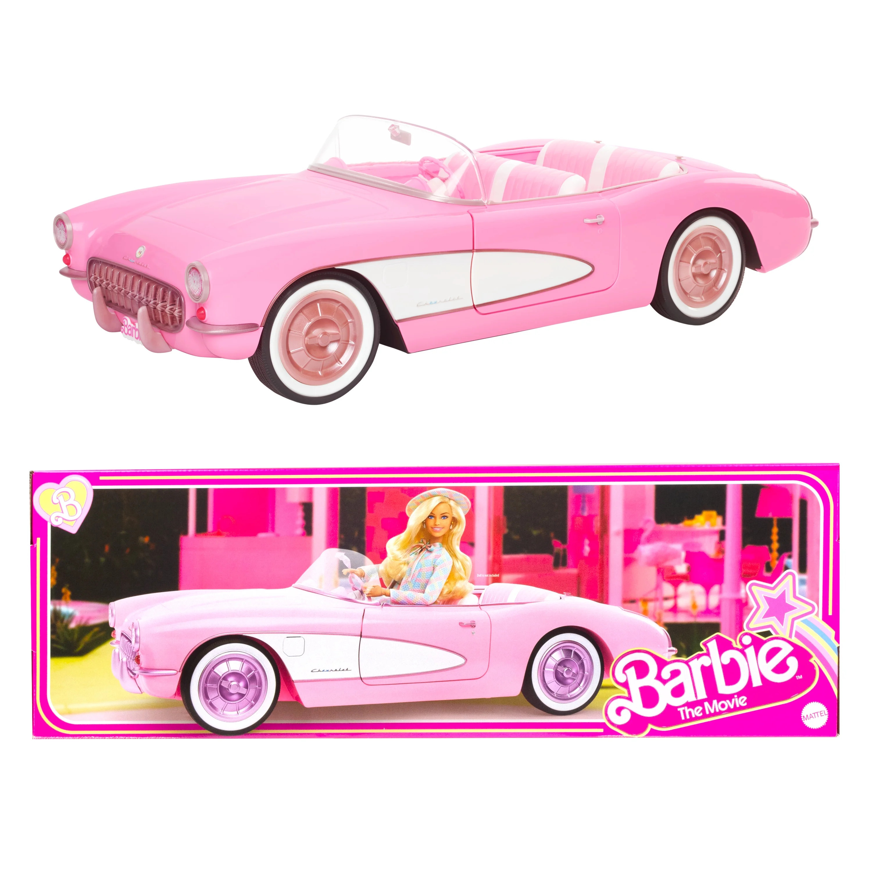 Barbie The Movie Collectible Car, Pink Corvette Convertible | Walmart (US)