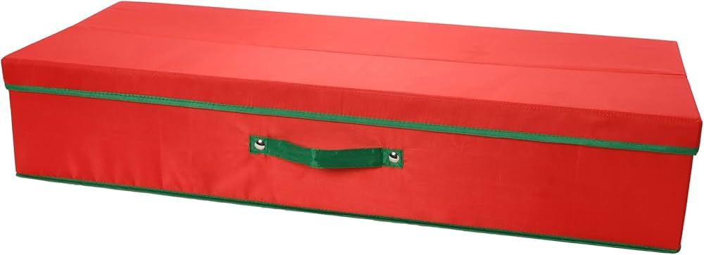 Household Essentials Holiday Gift Wrap Organizer with Lid, Red and Green | Amazon (US)