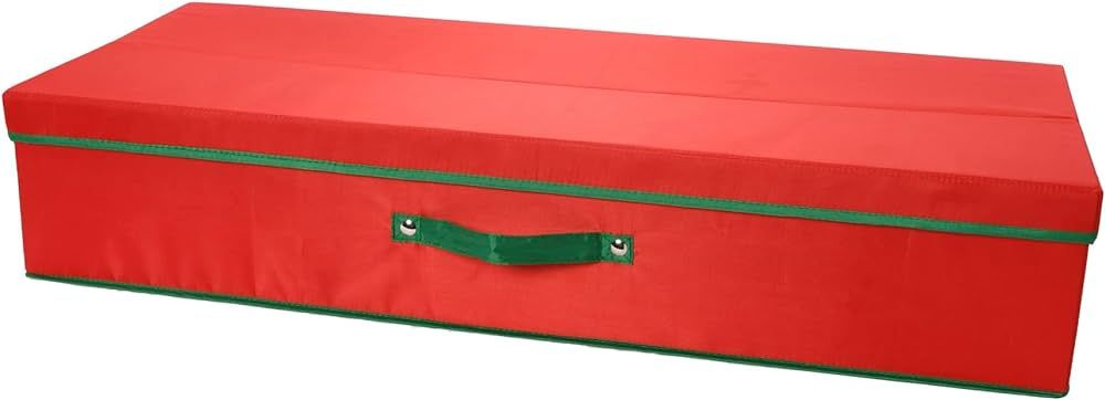 Household Essentials Holiday Gift Wrap Organizer with Lid, Red and Green | Amazon (US)