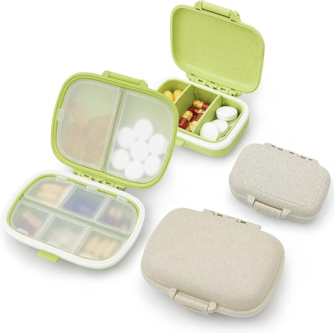 4 Pack Travel Pill Case Organizer with Two Sizes, Moisture Proof Small Pill Box for Purse Pocket,... | Amazon (US)