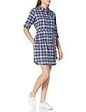 Amazon Brand - Goodthreads Women's Flannel Relaxed Fit Belted Shirt Dress, Indigo Heather Plaid , XX | Amazon (US)