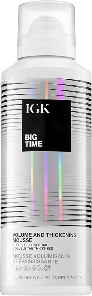 IGK BIG TIME Volume & Thickening Mousse | Moveable + Fullness + Frizz Control | Vegan + Cruelty F... | Amazon (US)