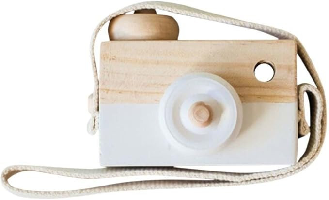 Liangxiang Wooden Mini Camera Toy Pillow Kids' Room Hanging Decor Portable Toy Gift White Color | Amazon (US)
