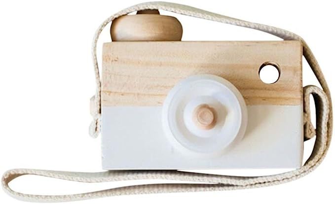 Liangxiang Wooden Mini Camera Toy Pillow Kids' Room Hanging Decor Portable Toy Gift White Color | Amazon (US)