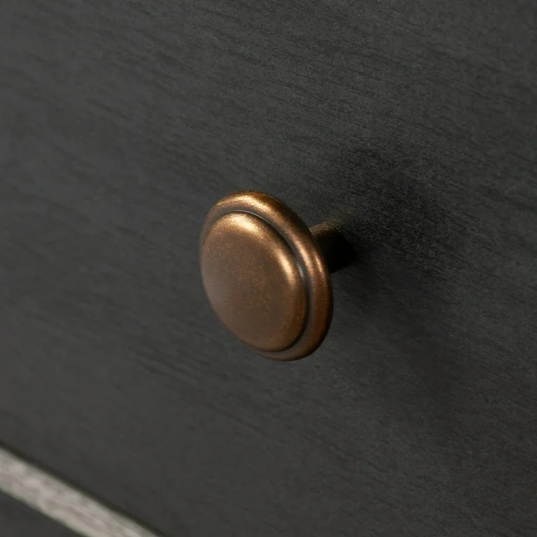 My Texas House Monroe 3 Drawer Nightstand with USB, Raven Black Oak Finish | Walmart (US)