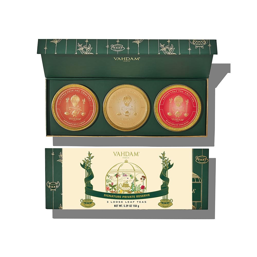 VAHDAM, Oprah Favourite Chai Tea Loose Leaf Tea Gift Set Box (3 Flavours in Tin Caddy) | 100% Pur... | Amazon (US)