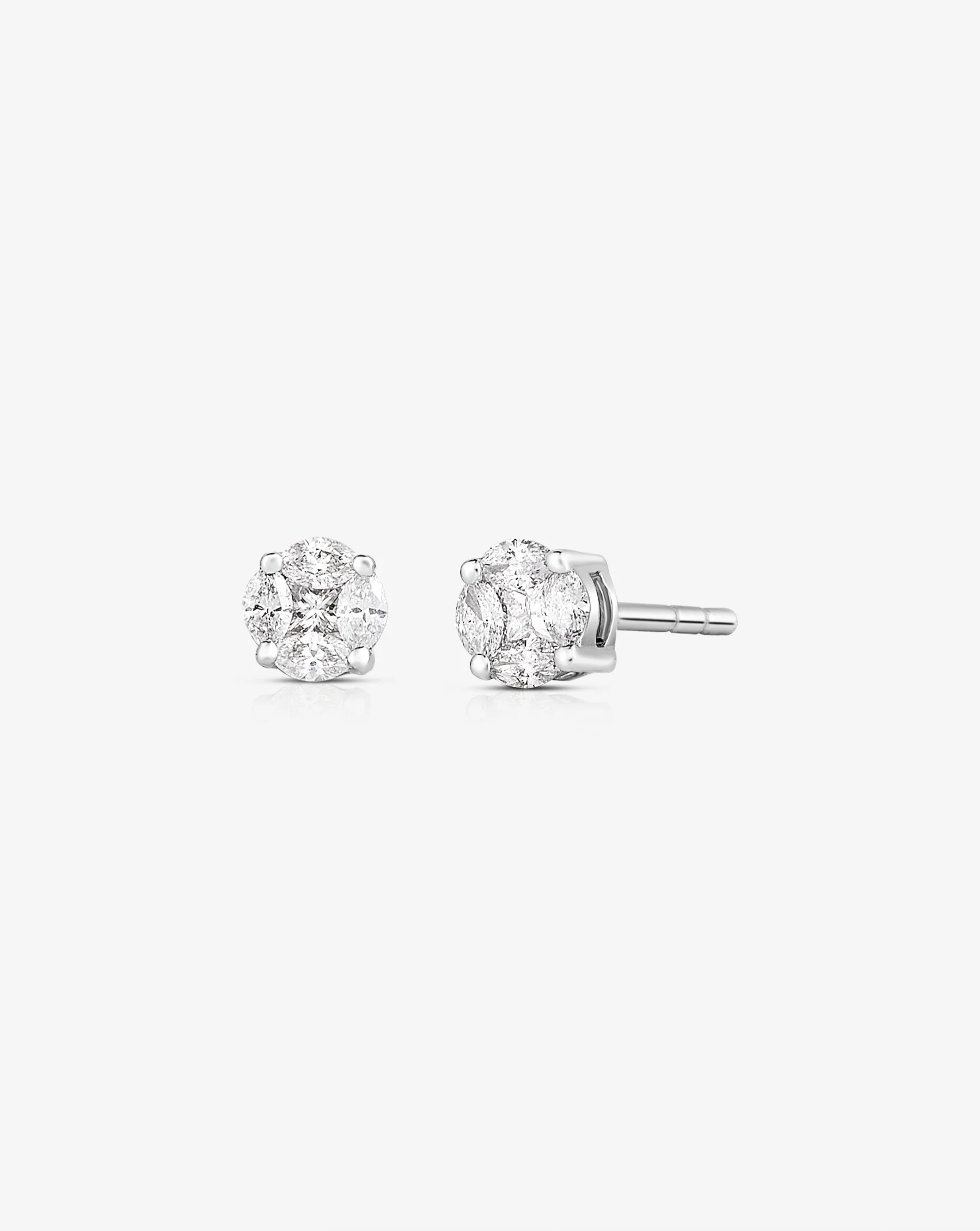 Mini Round Illusion Diamond Studs | Ring Concierge