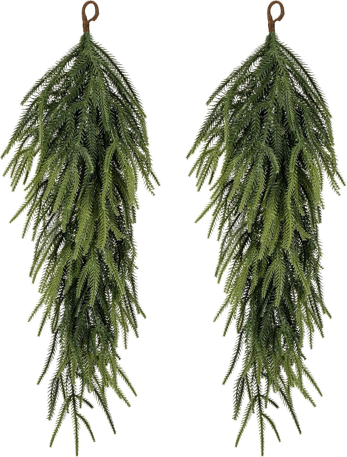 2Pcs 30" Extra Length Artificial Norfolk Pine Swags - PE Christmas Teardrop Swag - Large Winter P... | Amazon (CA)