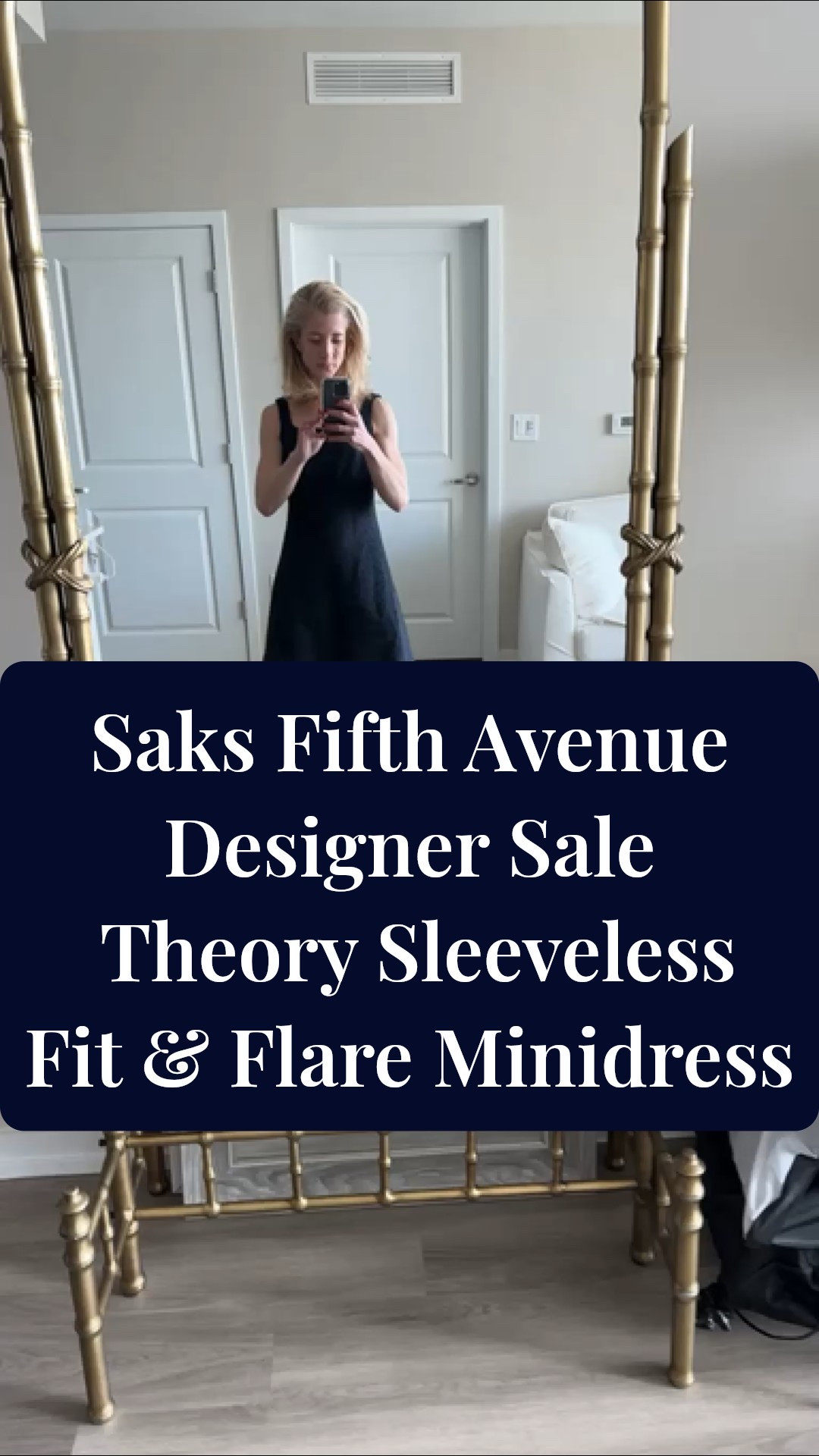 Saks Fifth Avenue Designer Sale 1st time try in GRWM !
Theory Sleeveless Fit & Flare Minidress — thoughts? 
On sale now for $318.75 (reg. $425)
• Dress Style: Fit-and-flare silhouette with a square neckline and sleeveless design.
• Fabric: Cotton and wool blend.
• Care Instructions: Dry clean only.

#LTKgrwm #LTKSaleAlert #LTKCyberWeek