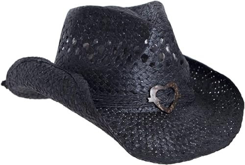 Vamuss Black Cowboy Hat for Women with Heart | Amazon (US)