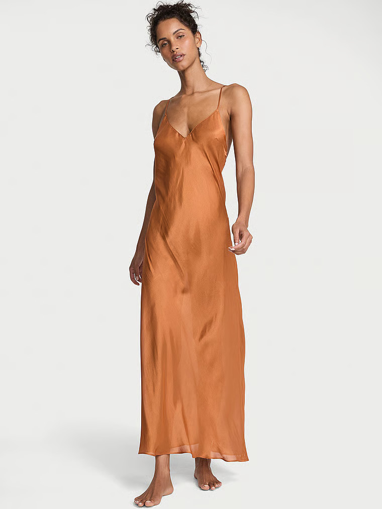 Luxe Sheer Satin Long Slip Dress | Victoria's Secret (US / CA )