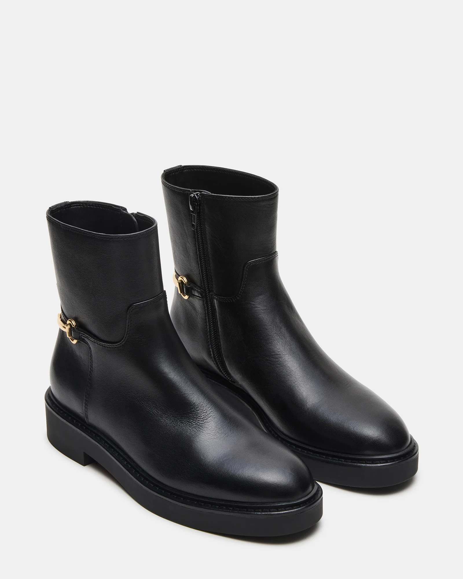 DIABLO Black Leather Women's Ankle Boot | Steve Madden (US)