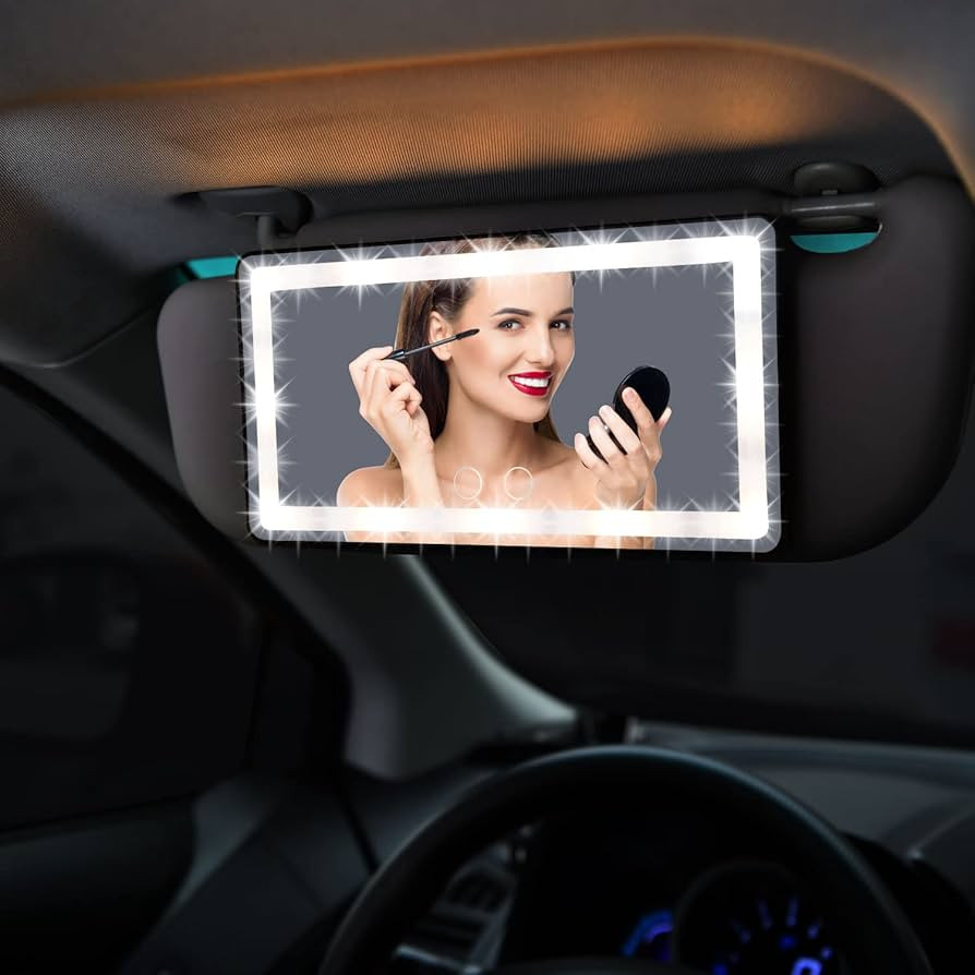 Car Visor Vanity Mirror with Lights, KEEBAPOO Car LED Mirror Visor Rechargeable 3 Light Mode Suns... | Amazon (CA)