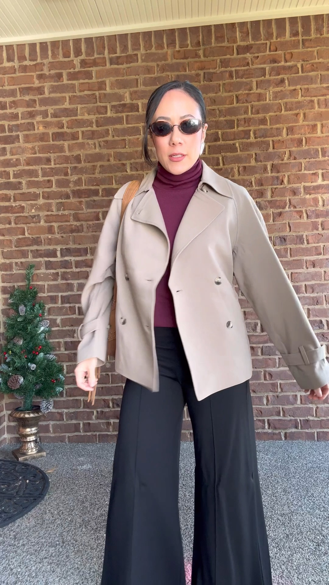 Size XS in the trench. Definitely oversized. I sized down 1 size, but depending on what fit you desire you could size down 2 sizes. Size S in the shirt. 26 short in pants  

#LTKSaleAlert #LTKPetite #LTKSeasonal