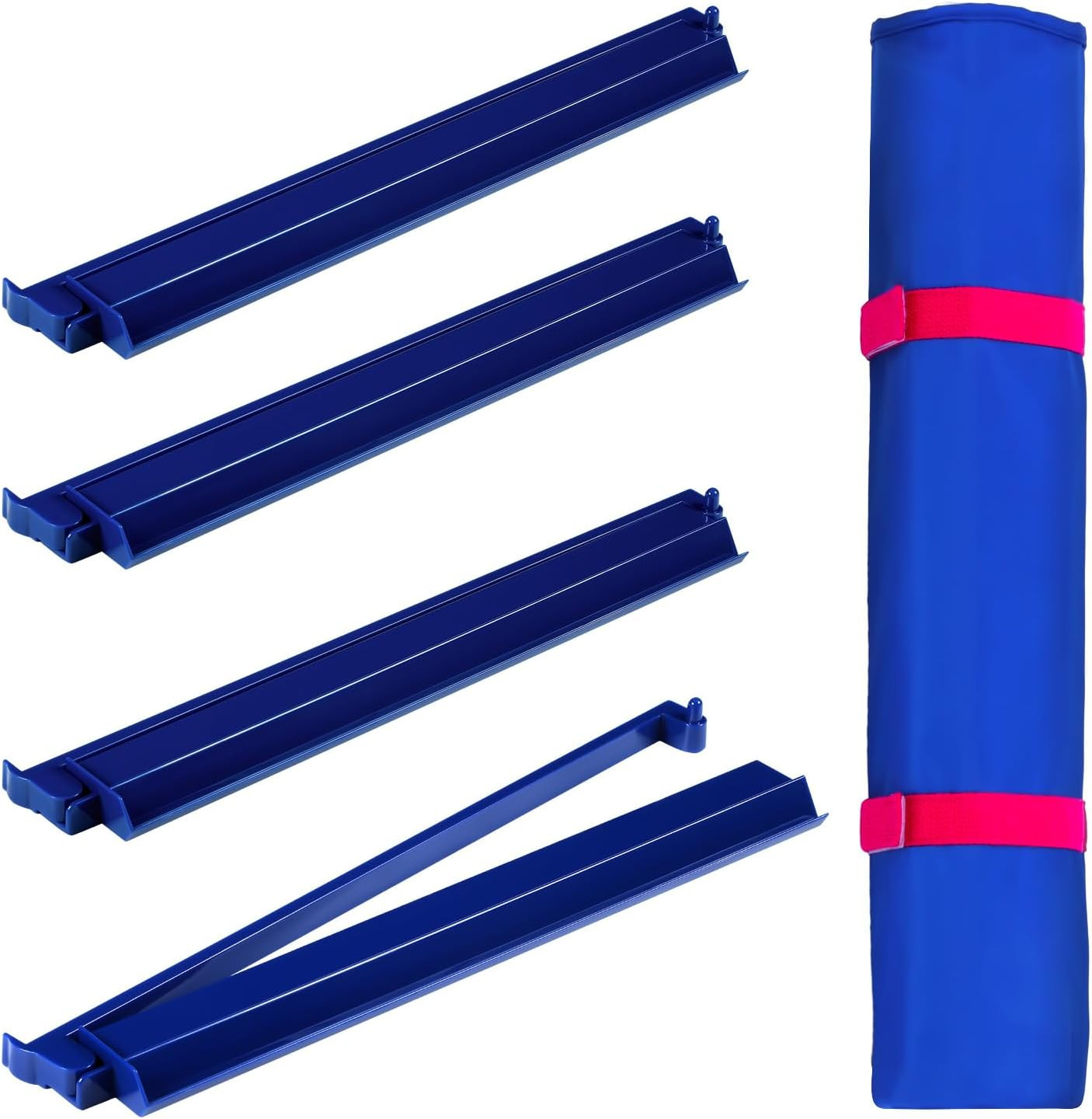 Leinuosen 4 Set American Mahjong All-in-one Tile Rack Pusher Arm with Bags Protective Sleeve 18.5 Inches Deep Blue Acrylic Modern American Mahjong Rack and Pusher Combo | Amazon (US)