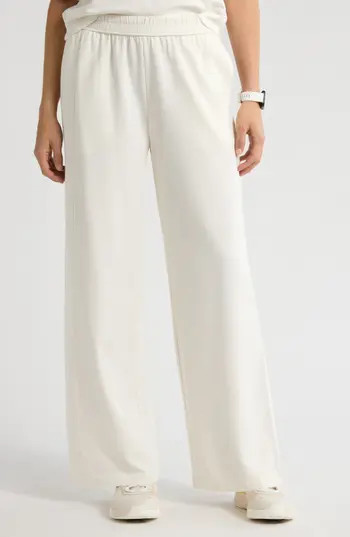 Zella Luxe Terry Wide Leg Pocket Pants in Ivory Egret at Nordstrom Rack, Size Large | Nordstrom Rack