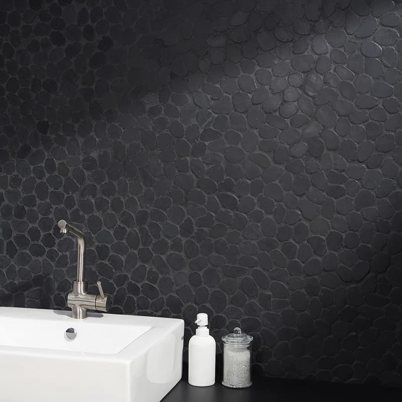 Picturesque Sliced Round 11.81 in. x 11.81 in. Nature Stone Pebble Mosaic Floor and Wall Tile (0.... | Wayfair North America