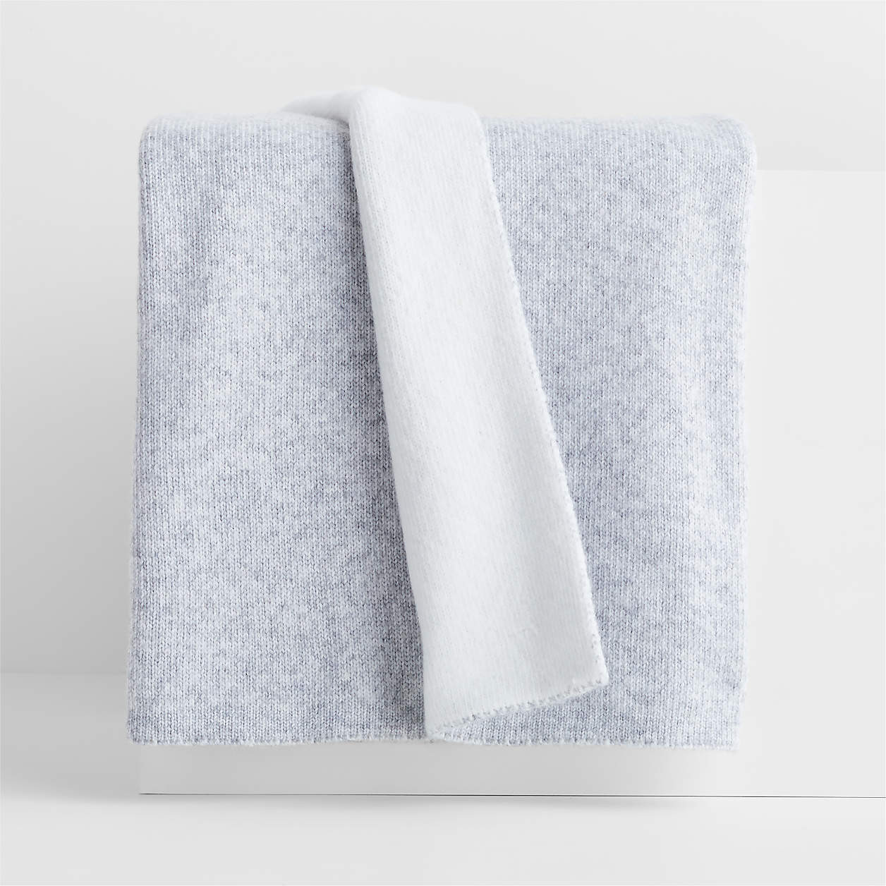 Alpine Cozy Ivory and Grey Reversible 70"x55" Throw Blanket + Reviews | Crate & Barrel | Crate & Barrel