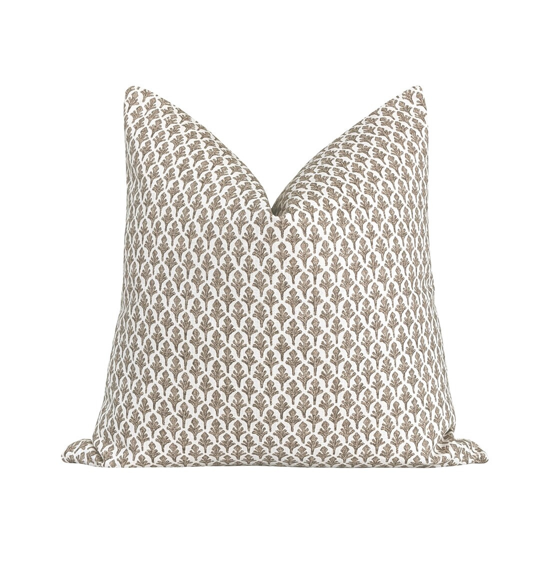 DOUBLE SIDED Small Floral Print Pillow Cover, Ponce Driftwood Pillow Cover, Small Scale Block Pri... | Etsy (US)