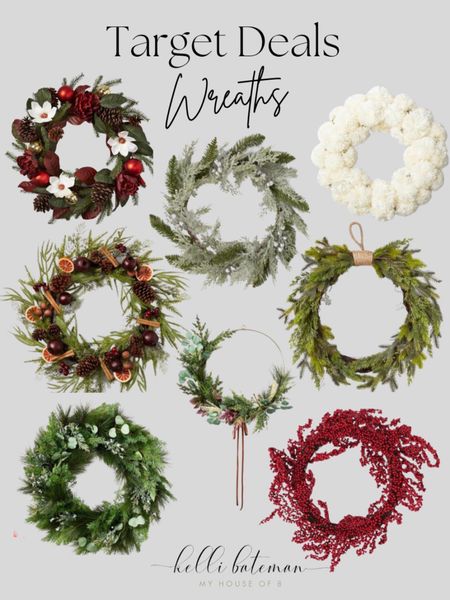 ~Target Christmas Wreaths~
I believe these are 30% off today! Lots of pretty traditional red wreath with many other faux but natural looking options.  
#christmasdecor #christmaswreath #porchdecor

#LTKGiftGuide #LTKSeasonal #LTKHoliday