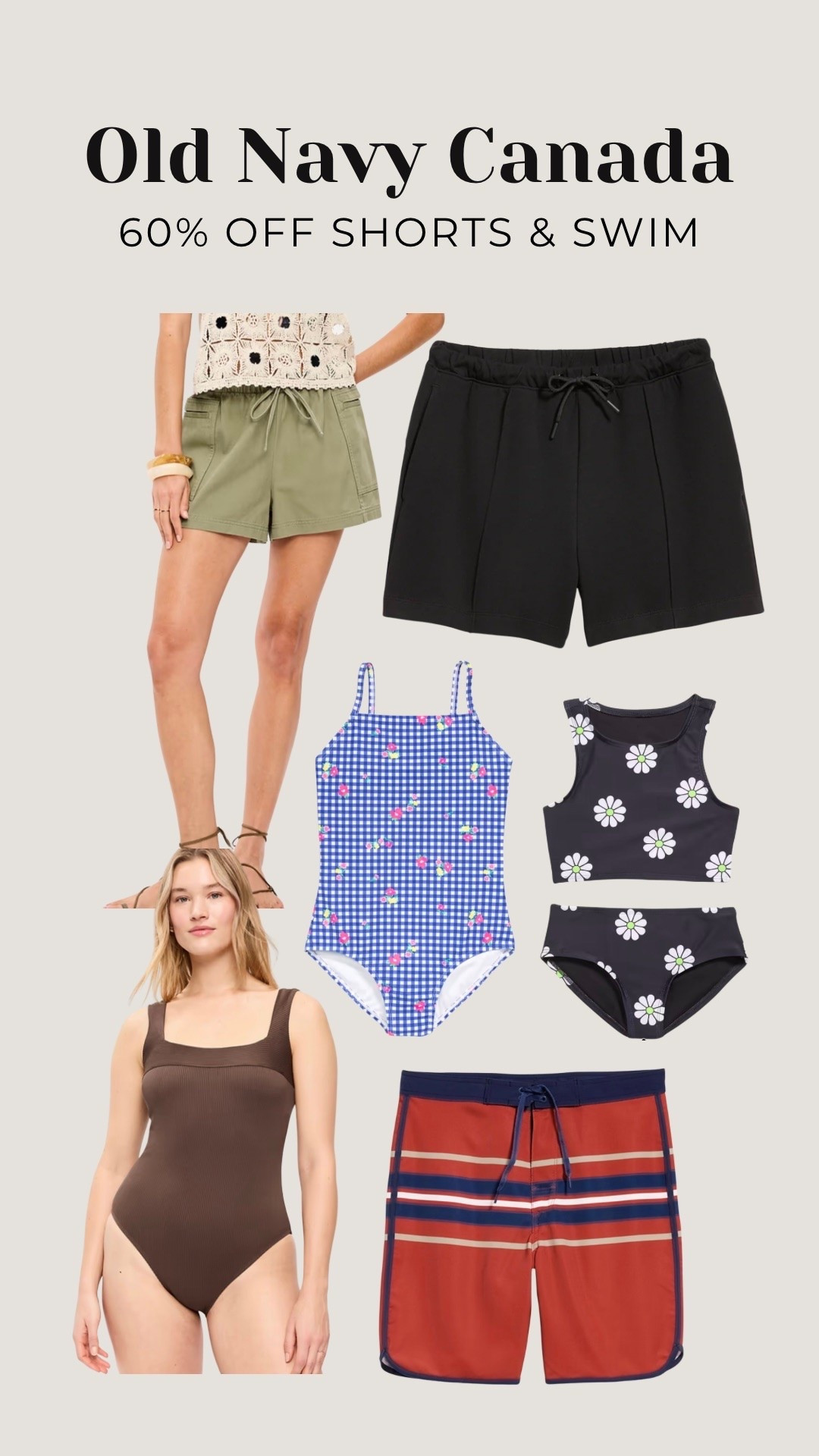 Save 60% off shorts and swim for the family online at Old Navy Canada! Ends June 21

#LTKcanada #LTKsale #LTKsummer