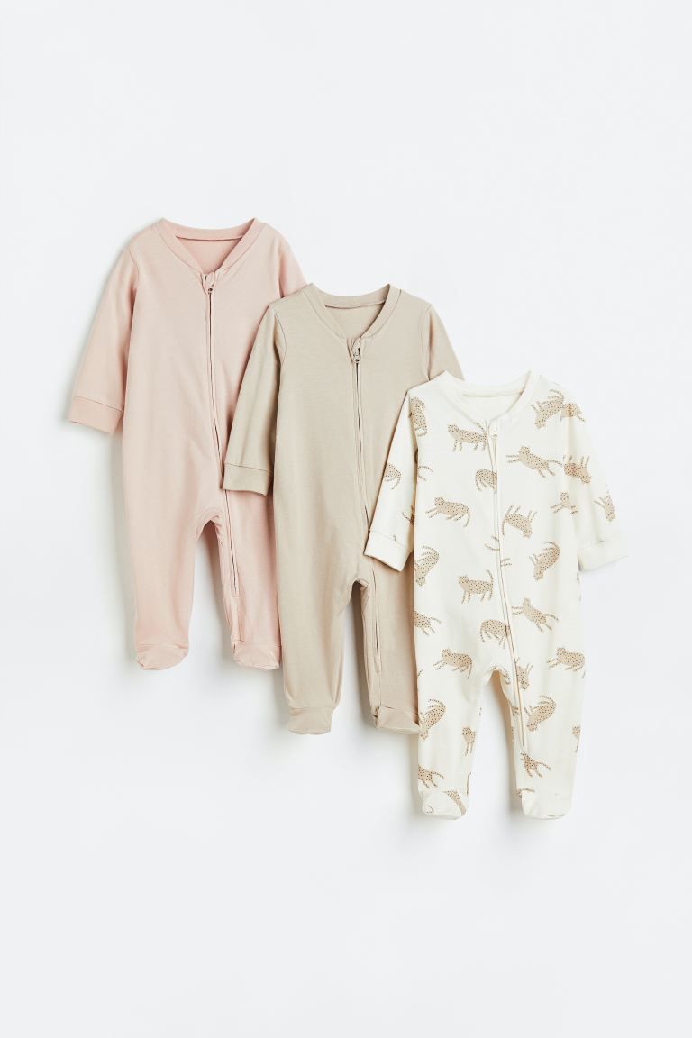 3-pack Pajama Jumpsuits with Zipper | H&M (US)
