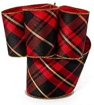 4" X 10Yd Tartan Fabric Wide Ribbon | Amazon (US)
