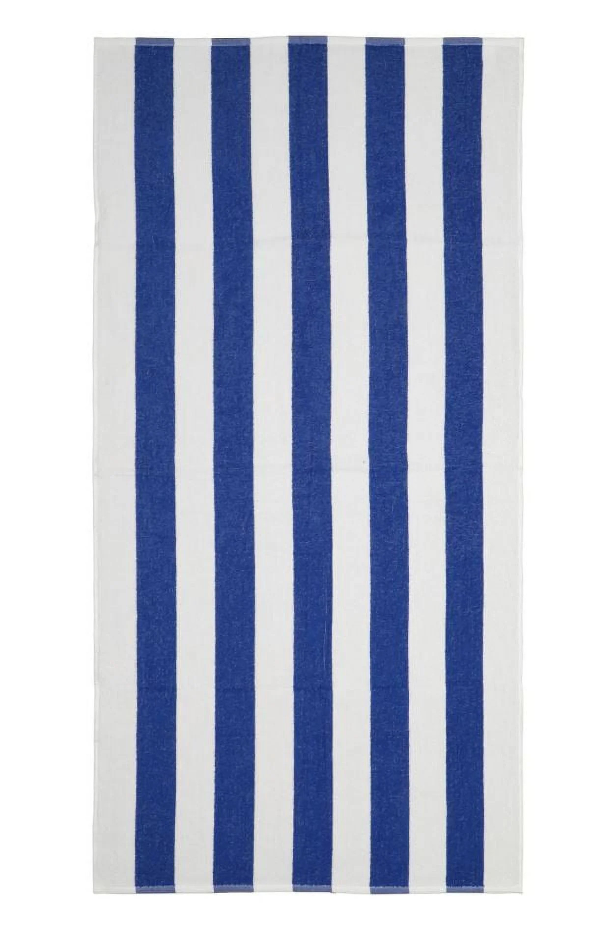 Mainstays Blue & White Cabana Stripe Beach Towel, 28" x 58" | Walmart (US)