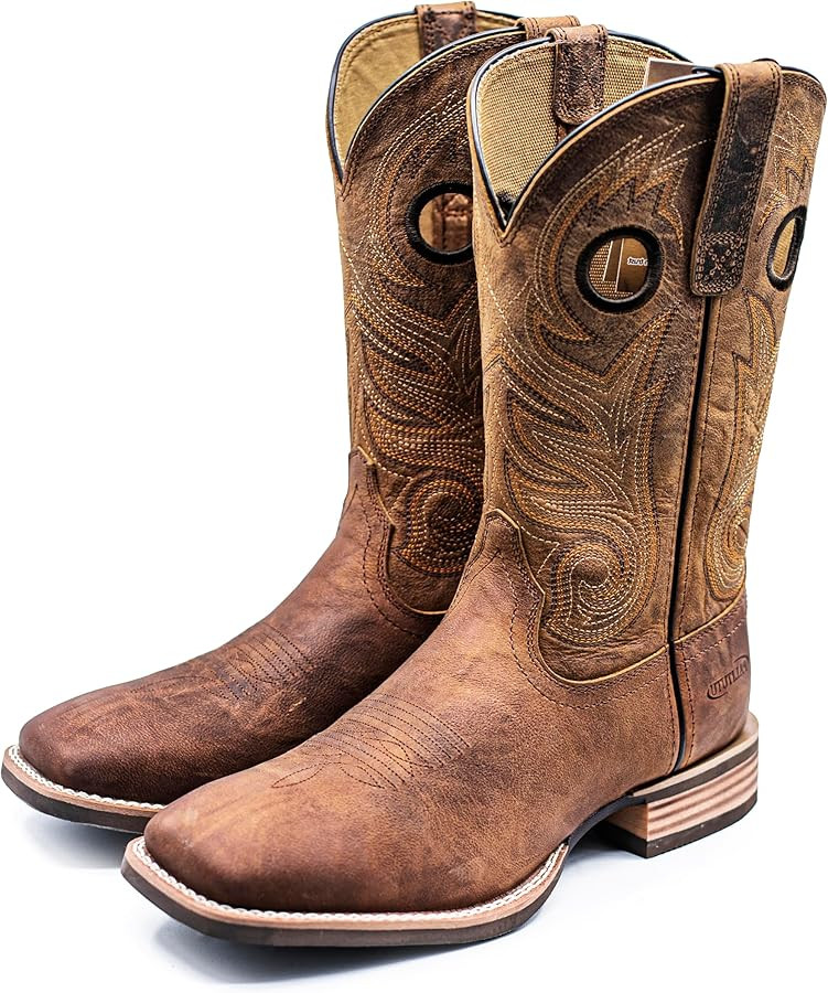 Hand Painted Western Cowboy Boots, Full Grain Cowhide Upper & Shaft, 4-Layer Composite Sole(PLT10... | Amazon (US)